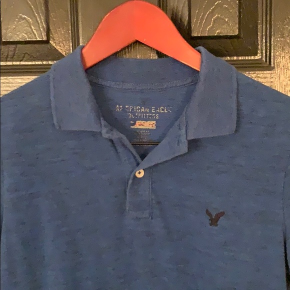American Eagle blue polo shirt size small - Picture 2 of 3